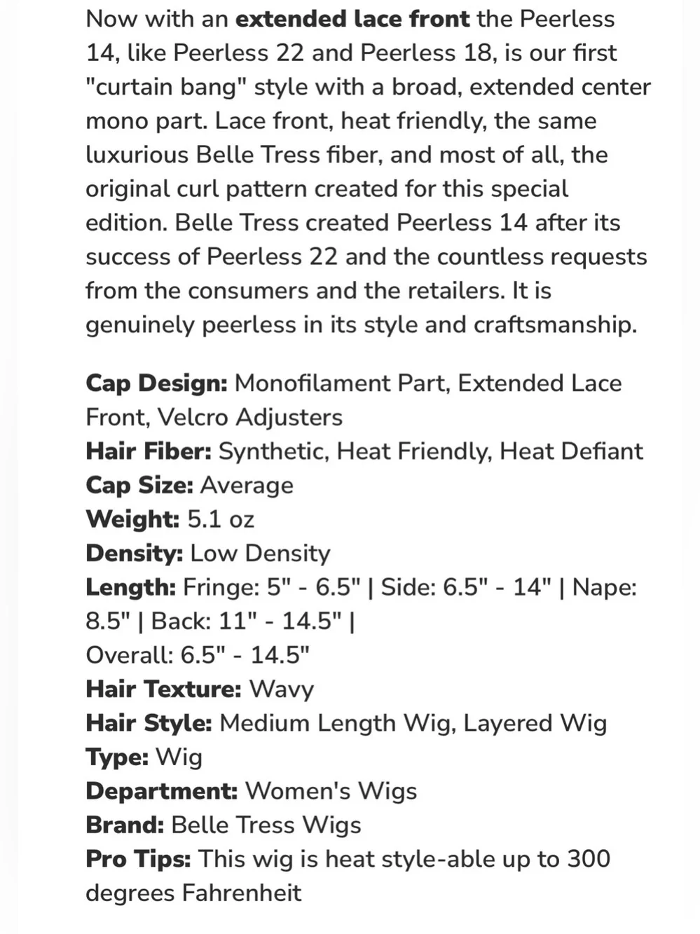 Belle Tress Peerless 14 - Beerbutter Blonde